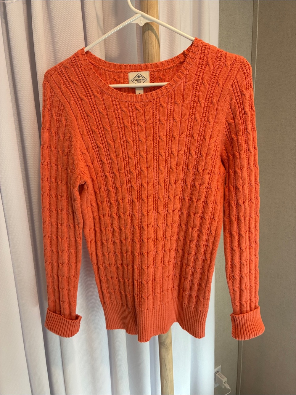 St. John's Bay Orange Cable-Knit Crewneck Sweater